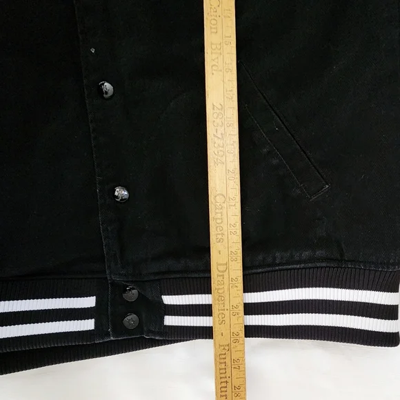 Sketchy Tank x Swallows & Daggers Varsity Jacket extremely Rare Exclusive Black - Picture 10 of 12
